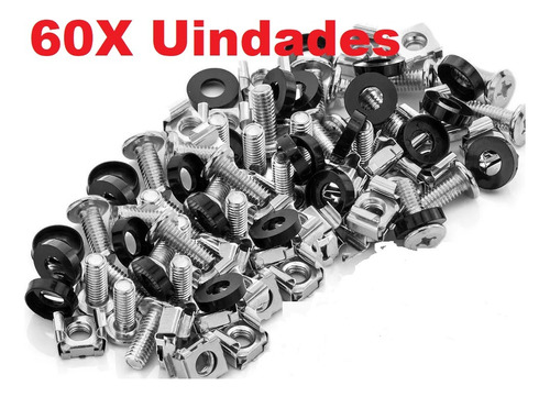 60x Unidades Tornillos, Tuercas Y Grapas Para Rack