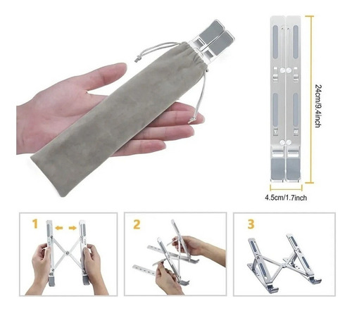 Aluminio Soporte Laptop Stand Escritorio Cama Enfriador