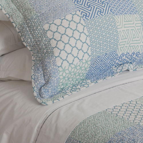 Cubrecama Quilt Visual Agua King Nina Herrera