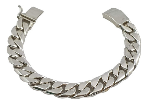 Pulsera Planchada Tejido Cubano De Plata 925 Para Hombre