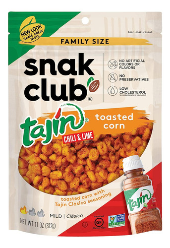 Snak Club Toasted Corn Maíz Tostado Con Tajín 312g Importado