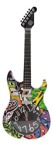 Reloj De Pared Con Forma De Guitarra Que Simula El Tiempo, D