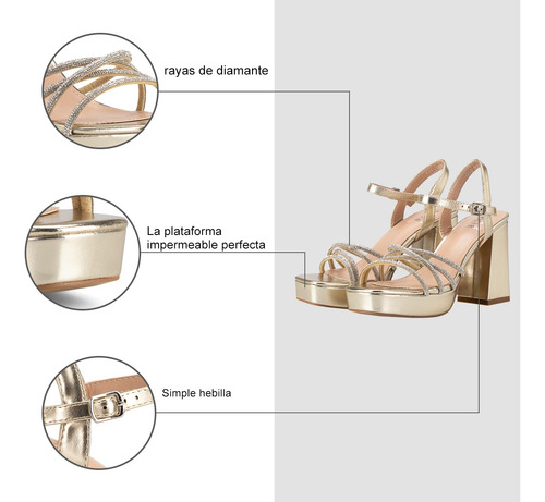 Sandalias Zapatillas De Tacón Alto Moda Elegante Mujer Weide