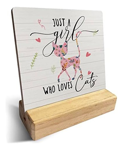 Country Just A Girl Who Loves Cats Placa De Madera Para Deco