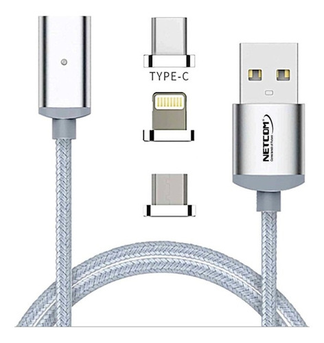 Cable Usb 2.0 A Usb C Micro Usb Lightning Magnéticos Netcom