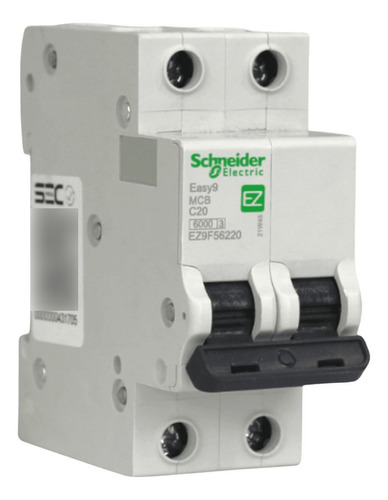 Int. Automatico Schneider Easy9 - 2x20a 6ka C - Ez9f56220