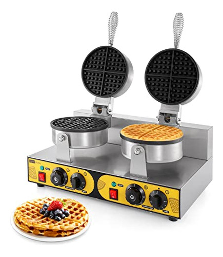 Dyna-living Commercial Waffle Maker Double Heads 110v 2400w