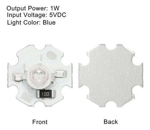 Meccanixity Cob Led Lig Ligh Bead 1w 50lm 460-465nm 20 Mm 5v
