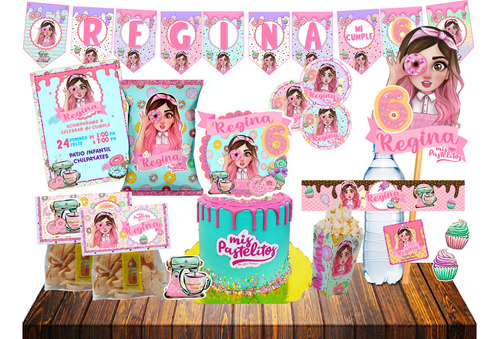 Kit Imprimible Mis Pastelitos -personalizado-