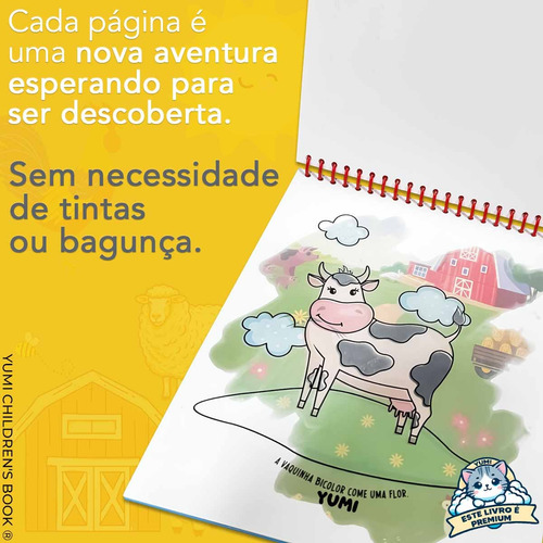 Livro Infantil : Pintura Mágica Animais Da Fazenda | Diversão Com Água Pinte Quantas Vezes Quiser - Grande Com Espiral