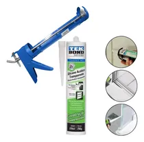 Comprar Aplicador De Silicone Starfer Com 1 Tubo Cola Silicone Acético Incolor Vedação Pia Cuba Box 256gr Tekbond