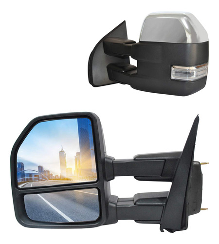 Espejo Remolque Para Camioneta Ford Sensor Luz Señal