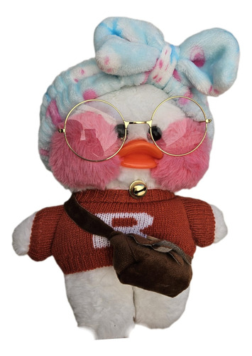 Peluche Lalafanfan Pato Tiktok Lentes Accesorios 30cm