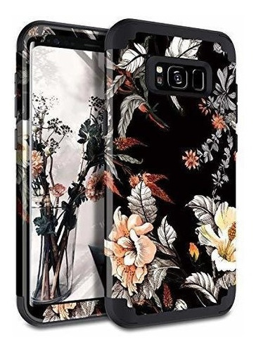 Casetego - Carcasa Para Samsung Galaxy S8, Diseño Floral De