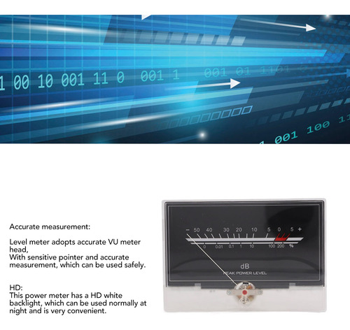 Medidor Vu Meter Led Con Retroiluminación Blanca Y Potencia