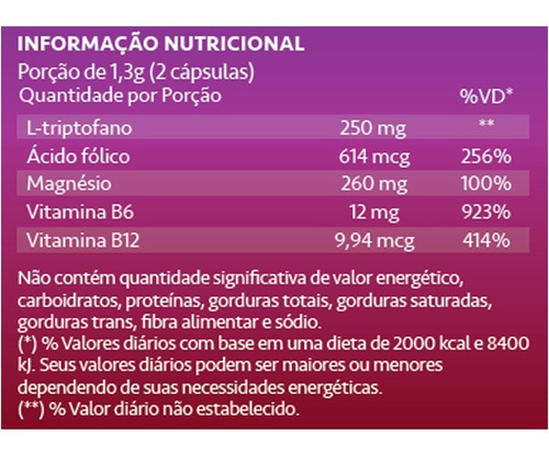 Imagem 2 de 2 de Acalentus L Triptofano 60 Cápsulas De 250mg Maxinutri