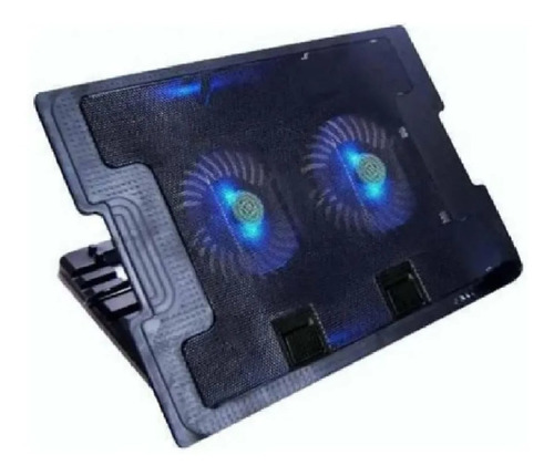 Base Cooler Para Notebook De 17 Con Posiciones Videcom Color Celeste Color del LED Azul
