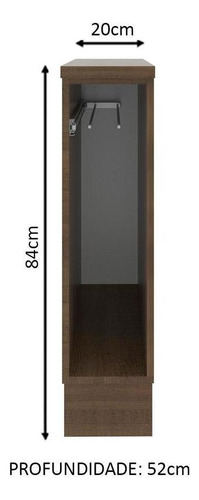 Gabinete Porta-toallas Cocinas Madesa Glamy Con Tarja Mm Color Rustic