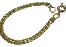 Comprar Pulsera Cubana Enchapada En Oro 18k Con Sello Y Caja