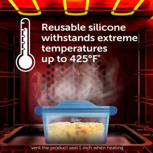 Ziploc Endurables Contenedor Pequeño, 2 Tazas, Bolsas De Sil