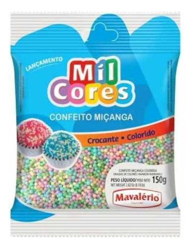 Confeito Miçanga Mil Cores Colorido Mavalerio 150g Baby