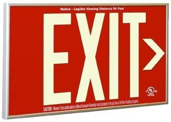 Non Electrico Exit Sign Ul Listed  marco Aluminio  surface