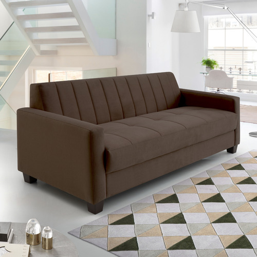 Sofá Fixo 3 Lugares 180cm Bilbao Chocolate Ehwt