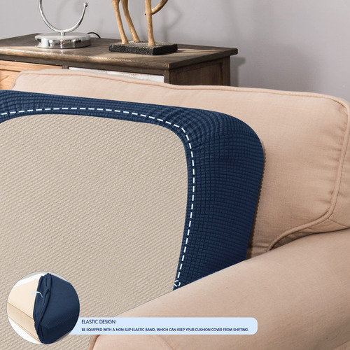 Funda De Cojín Elástica Suave Para Sofá 1-2-3 Plazas Azul