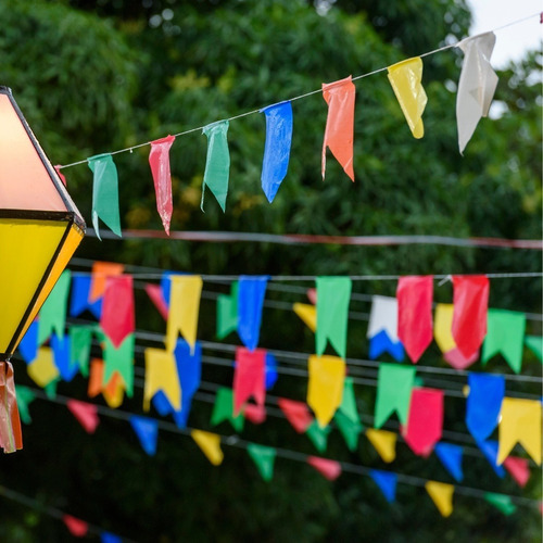 Bandeirinha Festa Junina Plástico Decoração Arraiá 10 Metros