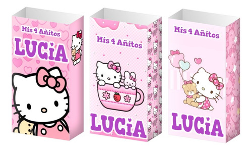 Bolsitas De Cumpleaños Personalizadas X50 Unid. Hello Kitty