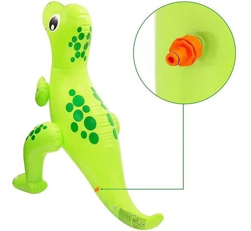 Imagen 4 de 10 de Dinosaurio Inflable Duchador Juguete Juego Agua Verano