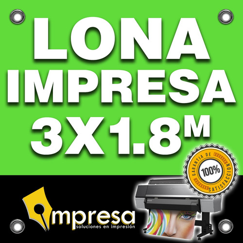 Lona Impresa 3x1.8 Personalizada Publicidad