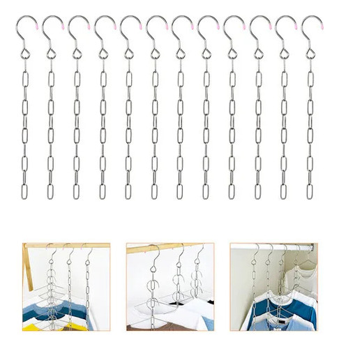 Wd Cadena De Ropa De Metal Para Colgar Ropa, 12 Unidades,