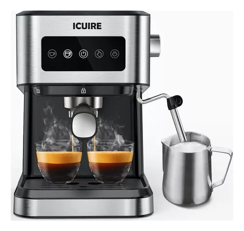 SHARDOR Máquina de café expreso, cafetera de café con leche capuchino con  espumador de leche de vapor, cafetera pequeña de 5 bares y 4 tazas para el