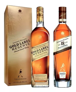 Combo Johnnie Walker Ultimate 18 E Gold Label 750ml