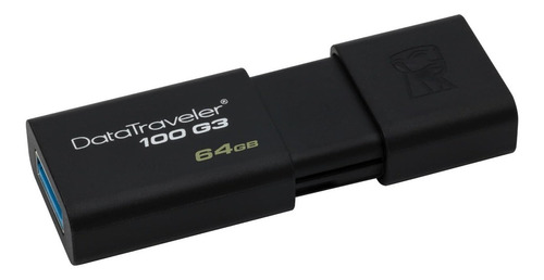 Pendrive Kingston Datatraveler 100 G3 Dt100g3 64gb 3.0 Cor Preto