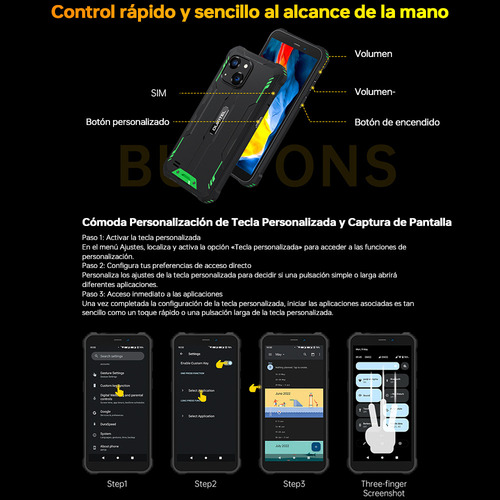Oukitel Celular Oukitel G2 16(4+12)ram 64gb Rom Dual Sim 6300mah Smartphone Resistente Android 14 /otg/compass/amplificador De Sonido