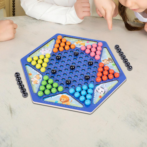 Wooden Chinese Checkers Magnetic Chess Game 2 In 1 For Kids