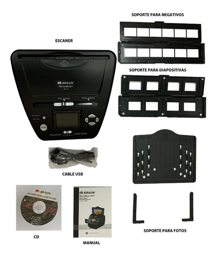 Imagen 2 de 4 de Escaner Braun 3 En 1 P/ Fotos, Diapositivas Y Negativos *
