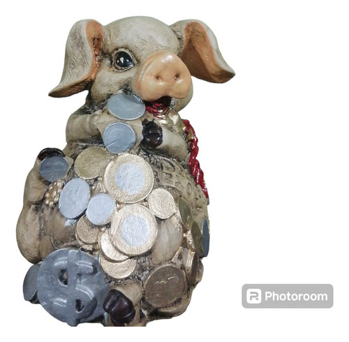 Alcancía Puerco De La Abundancia 22 Cm Set De 10 Piezas Animales Hueso