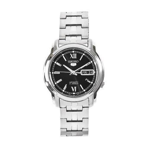 Seiko Hombre Snkk81 5 Reloj De Esfera Negra De Acero 6ewcy