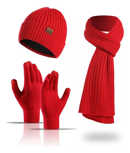 Conjunto De Gorro, Bufanda Y Guantes De Terciopelo Cálido