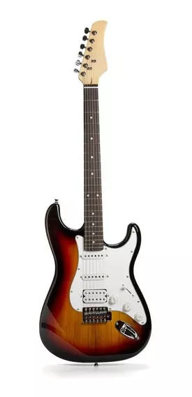 Guitarra eléctrica Femmto Stratocaster EG001 de aliso 2020 naranja y negra brillante con diapasón de mdf