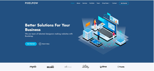 Pixelpow - Web Limpia Y Moderna Diseñada Para Startups