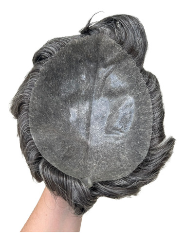 Prótese Capilar Micropele Castanho Escuro Com 50% Grisalho