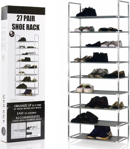 Zapatero Organizador 27 Pares 9 Niveles Metal Plastico