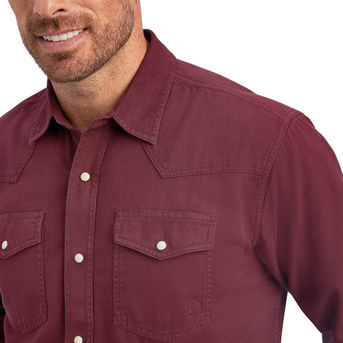 Camisa Ariat Jurlington Tinto Corte Retro Botón A Presión
