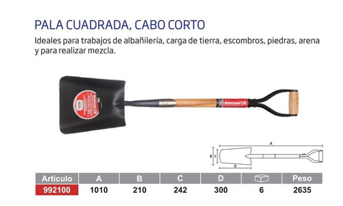 Pala Forjada Recta 2100 Biassoni