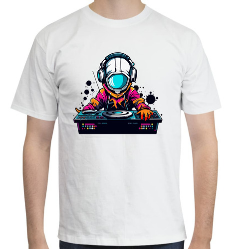 Playera Diseño De Astronauta Dj Music