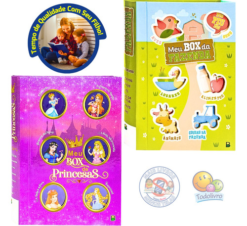 Minilivro Infantil Box 2 Kits 6 Minilivros Temas Princesas & Fazenda | Todolivro